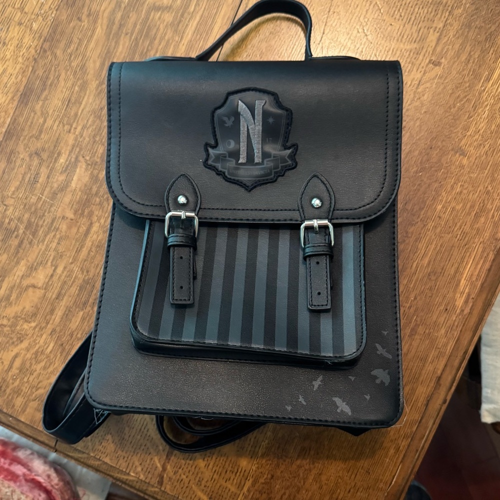 Viral Netflix series show Wednesday Black Striped Handbag